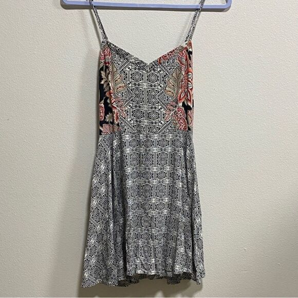 Aeropostale | S | Boho Spaghetti Strap Fit & Flare Mini Dress – Black White - Picture 3 of 15